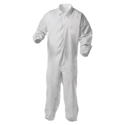 KleenGuard A35 Economy Liquid & Particle Protection Coveralls, Zipper Front/Elastic Wrists/Ankles, White, 2XL 412-38930