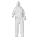KleenGuard A35 Economy Liquid & Particle Protection Coveralls, Zipper Front/Elastic Wrists/Ankles/Hood, White, XL 412-38939