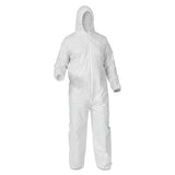 KleenGuard A35 Economy Liquid & Particle Protection Coveralls, Zipper Front/Elastic Wrists/Ankles/Hood, White, 3XL 412-38942