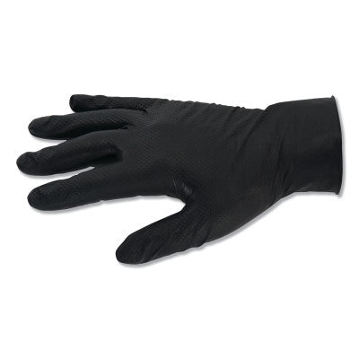 G10 Kraken Grip Nitrile Gloves, Fully Textured, Beaded Cuff, X-Large, Black, 6 mil Fingers/Palm 412-49278