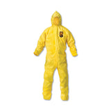 KleenGuard A70 Chemical Splash Protection Coverall, Yellow, 2X-Large, Hood 412-09815