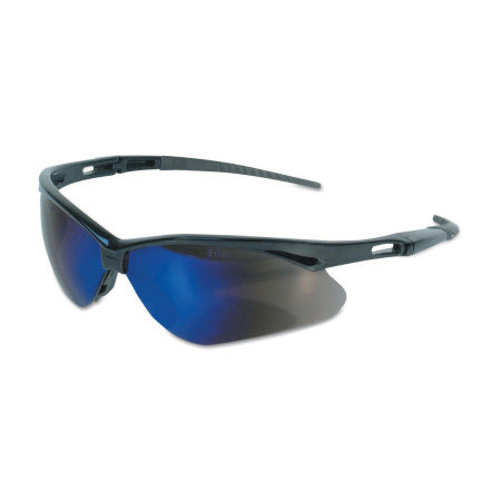 V30 Nemesis Safety Glasses, Blue Mirror, Polycarbonate Lens, Mirror, Black Frame/Temple, Nylon 412-14481