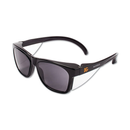 KleenGuard Maverick Safety Glasses, Smoke Anti-Fog/Scratch Lens, Black Frame 412-49311