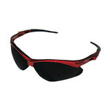 V30 Nemesis Safety Glasses, Smoke, Polycarbonate Lens, Anti-Fog, Red Frame/Temples, Nylon 412-22611