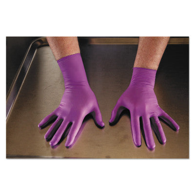 Purple Nitrile-Xtra Disposable Gloves, 6 mil Palm, Large, Purple 412-50603