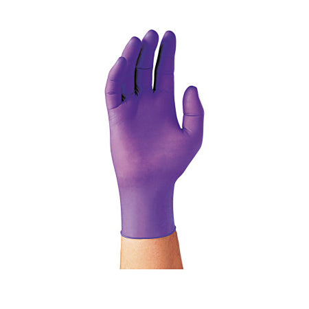 Purple Nitrile Disposable Exam Gloves, Beaded Cuff, Unlined, Large, 6 mil 412-55083