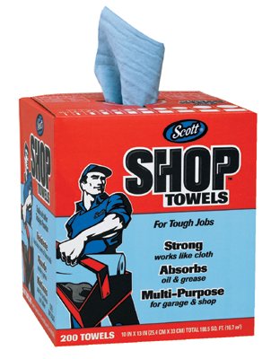 Original Multi-Purpose Shop Towel, Blue, 9 in W x 12 in L, Pop-Up Box, 200 Sheets/BX, 8 BX/CA 412-75190