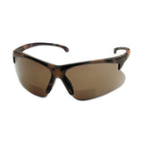 V60 30-06 Rx Readers Prescription Safety Glasses, Brown Polycarbonate Lens, Hardcoated, Tortoise, Nylon, +1.5 412-19872