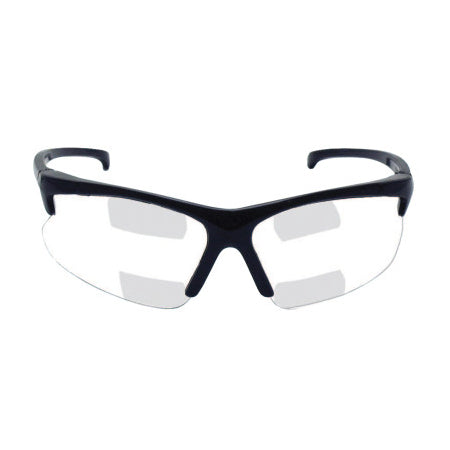 V60 30-06 Dual Readers Prescription Safety Glasses, Clear Polycarbonate Lens, Hardcoated, Black, Nylon, +2.5 412-20389