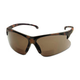 V60 30-06 Rx Readers Prescription Safety Glasses, Brown Polycarbonate Lens, Hardcoated, Tortoise, Nylon, +2.0 412-19874