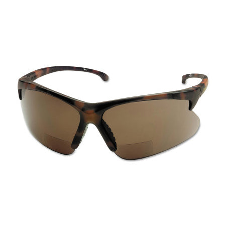 V60 30-06 Rx Readers Prescription Safety Glasses, Brown Polycarbonate Lens, Hardcoated, Tortoise, Nylon, +2.0 412-19874