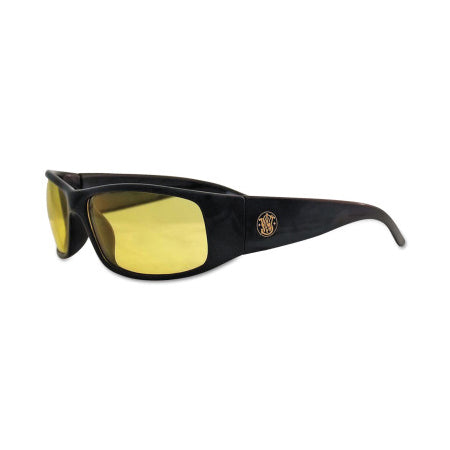 Elite Safety Glasses, Amber Polycarbonate Lens, Anti-Fog, Black, Nylon 412-21305