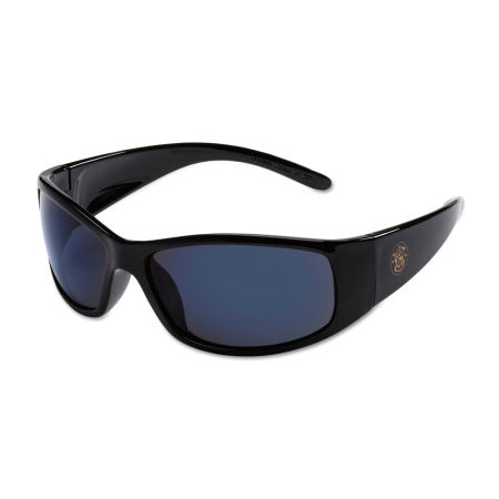 Elite Safety Glasses, Blue Mirror Polycarbonate Lens, Mirror, Black, Nylon 412-21307