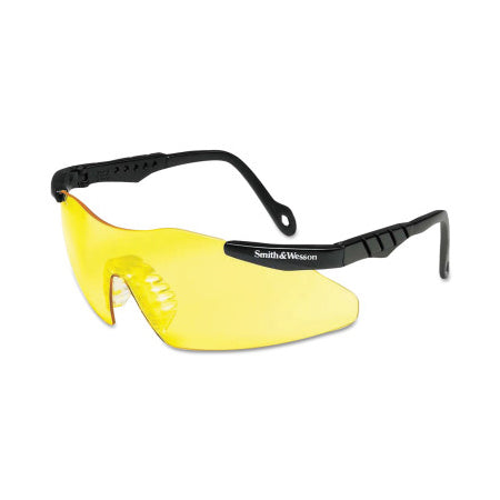 Magnum 3G Safety Glasses, Amber Polycarbonate Lens, Uncoated, Black, Nylon, Universal 412-19826
