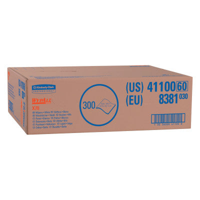 WypAll X70 Cloths, White, 11.1 in W x 16.8 in L, 200 Sheets/Unit, Box, 1 CA/CA 412-55300