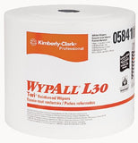 WypAll* L30 Wipers, White, 12.4 in W x 13.4 in L, Jumbo Roll, 950 per Roll/1 Roll per Case 412-05841