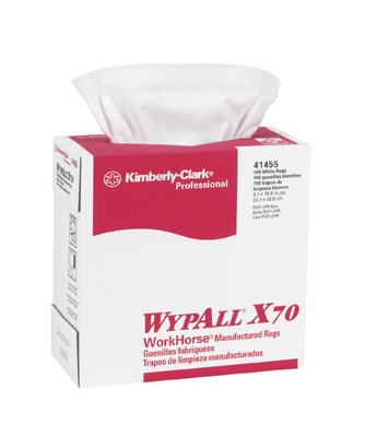 WypAll X70 Cloths, Blue, 8.34 in W x 16.8 in L, 100 Sheets/Unit, Box, 10 BX/CA 412-41412