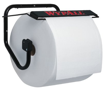WypAll Jumbo Wiper Dispenser, Wall, Metal, Black 412-80579