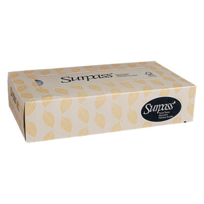 Surpass Facial Tissues, 8 in L x 8.3 in W per Sheet, White, 60 EA/CA 412-21390