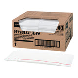 WypAll X50 Foodservice Towel, 1/4 Fold, 23-1/2 x 12-1/2, White 412-06053