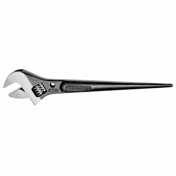 Adjustable-Head Construction Wrench, Spud, 11 in L, 1-5/16 in Jaw Opening, Black Oxide 409-3227