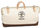 No. 8 Canvas Tool Bag, 1 Interior Pocket, 6 in W x 15 in H x 24 in L, Natural/Brown 409-5102-24