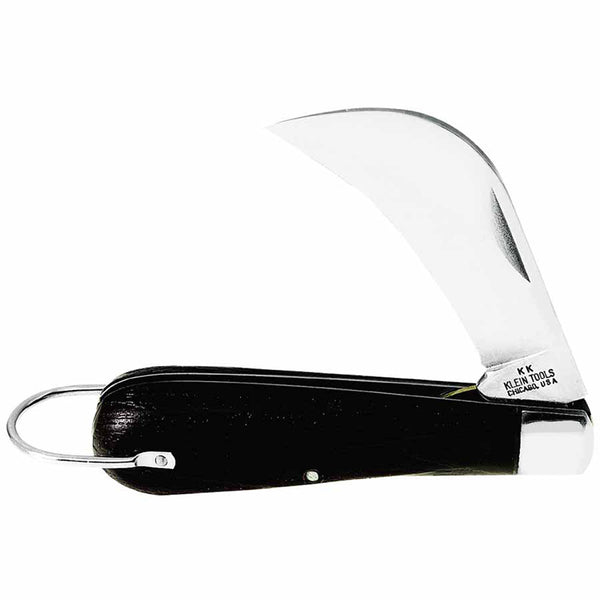 Electrician's Pocket Knife, 2 5/8", High Carbon Blade, Woodgrain Plastic, Black 409-1550-4