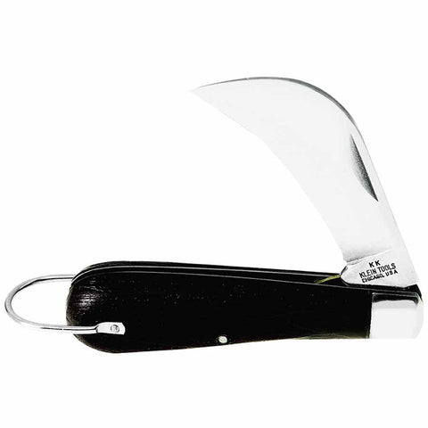 Electrician's Pocket Knife, 2 5/8", High Carbon Blade, Woodgrain Plastic, Black 409-1550-4