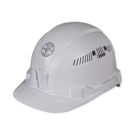 Type 1 Hard Hat, Ratchet with Pivot Suspension, Vented Cap, White 409-60105
