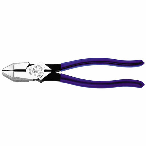 Lineman's High-Leverage Pliers, Square Nose, 9-1/4 in Length, 25/32 in Cut, Plastic-Dipped Handle 409-D213-9