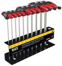 Journeyman T-Handle Hex Key Sets, 10 per set, Hex Tip, Inch, 6 in Blade 409-JTH610E