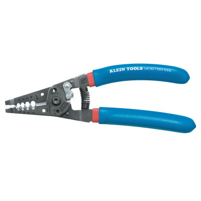 Klein-Kurve Wire Stripper/Cutter, 7.5 in OAL, 6 to 12 AWG Stranded, Blue/Red Handle 409-11053