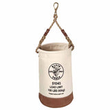 Load Rated Leather-Bottom Bucket, 1 Compartment, 17 in H, 12 in W, Off-White, With Swivel Snap 409-5104S