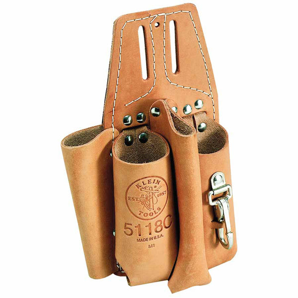 Pliers, Ruler, Screwdriver and Wrench Holders, 4 Compartments, Leather 409-5118C