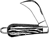 Slitting Pocket Knives, 4", Stainless Steel Blade, Woodgrain Plastic, Black 409-1550-44