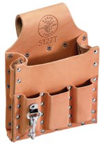 Tool Pouches, 6 Compartments, Black, Leather, Belt Loop 409-5127T