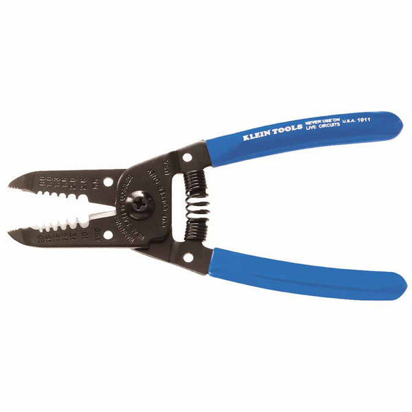 Wire Stripper-Cutter, 6-1/8 in L, 10 AWG to 22 AWG, Blue Handle 409-1011