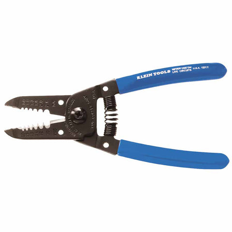 Wire Stripper-Cutter, 6-1/8 in L, 10 AWG to 22 AWG, Blue Handle 409-1011