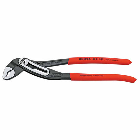 Alligator Pliers, 10 in OAL, V-Jaws, 9 Adjustments, Serrated 414-8801250