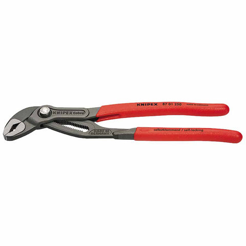 Cobra Water Pump Pliers, 10 in OAL, V-Jaws, 25 Adjustments, Serrated 414-8701250
