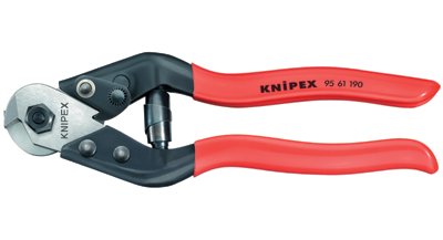 Wire Rope Cutters, 190 mm OAL, Shear Cut/Precise Crimping, 2.5 mm to 7.0 mm 414-9561190