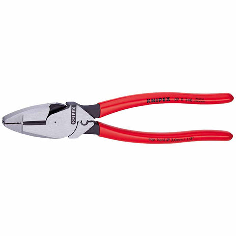 New England Linesman Pliers, 9 1/2 in Length, Plastic Coated Handle 414-0911240SBA