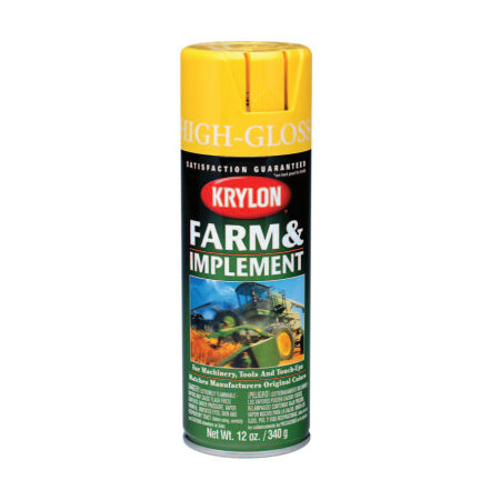 Farm and Implement Enamel Paint, 12 oz, New Equipment Yellow, High Gloss 425-K01944000