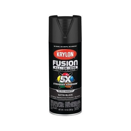 Fusion All-in-One Paint + Primer, 12 oz, Black, Satin 425-K02732007