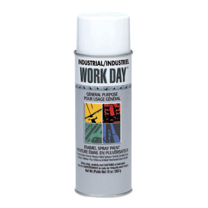 Industrial Work Day Enamel Paint, 10 oz Aerosol Can, Flat White 425-A04422007