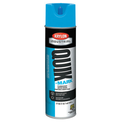 Quik-Mark Water-Based Fluorescent Inverted Marking Paint, 17 oz, Caution Blue 425-A03620004