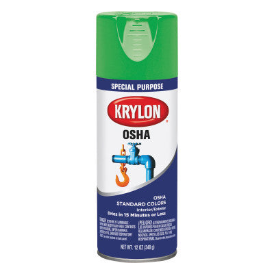 OSHA Safety Color Spray Paint, 12 oz Fill, Aerosol Can, Safety Green, Gloss 425-K02012777