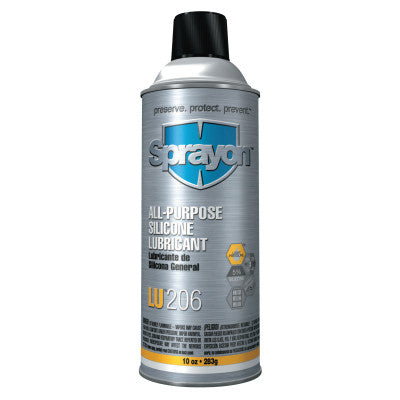 LU206 All-Purpose Silicone Lubricant, 10 oz, Aerosol Can with Spray Anyway Nozzle 425-SC0206000