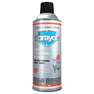 Stencil Inks, 12 oz Aerosol Can, Black 425-SC3108000