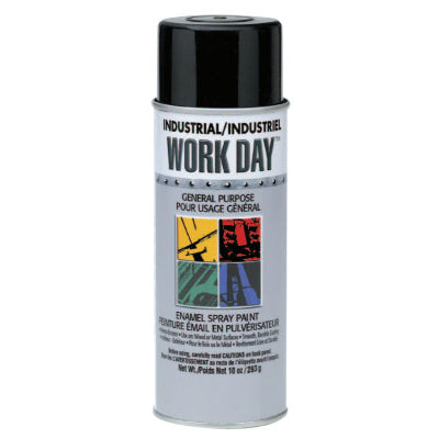 Industrial Work Day Enamel Paint, 10 oz Aerosol Can, Flat Black 425-A04412007